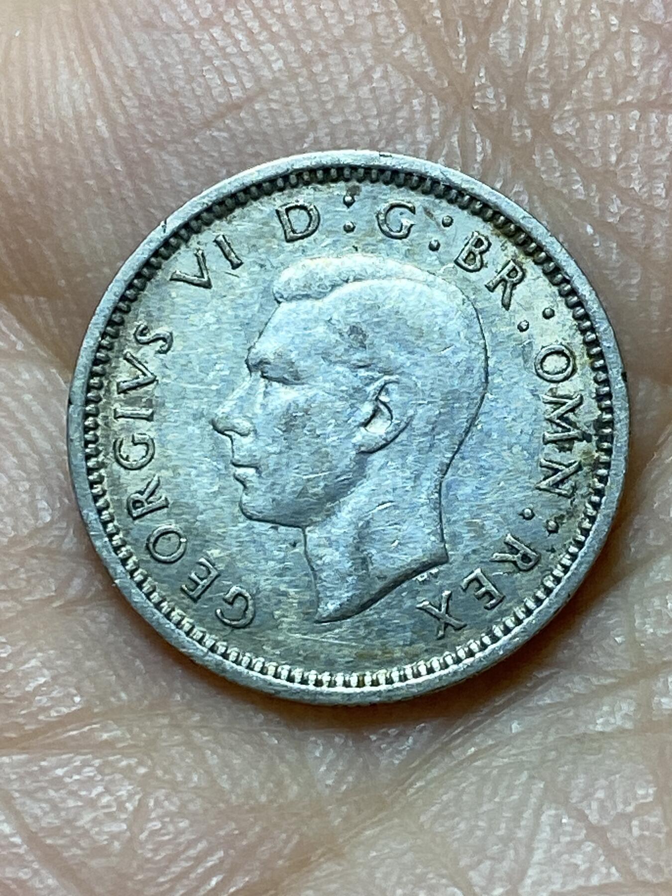 2025年第一百四十四场(总第一百七十场）品种丰富英国一线回流散币年末特拍场第一场(免佣金) 英国🇬🇧1938年3便士银币(乔治六世第一版，500银)