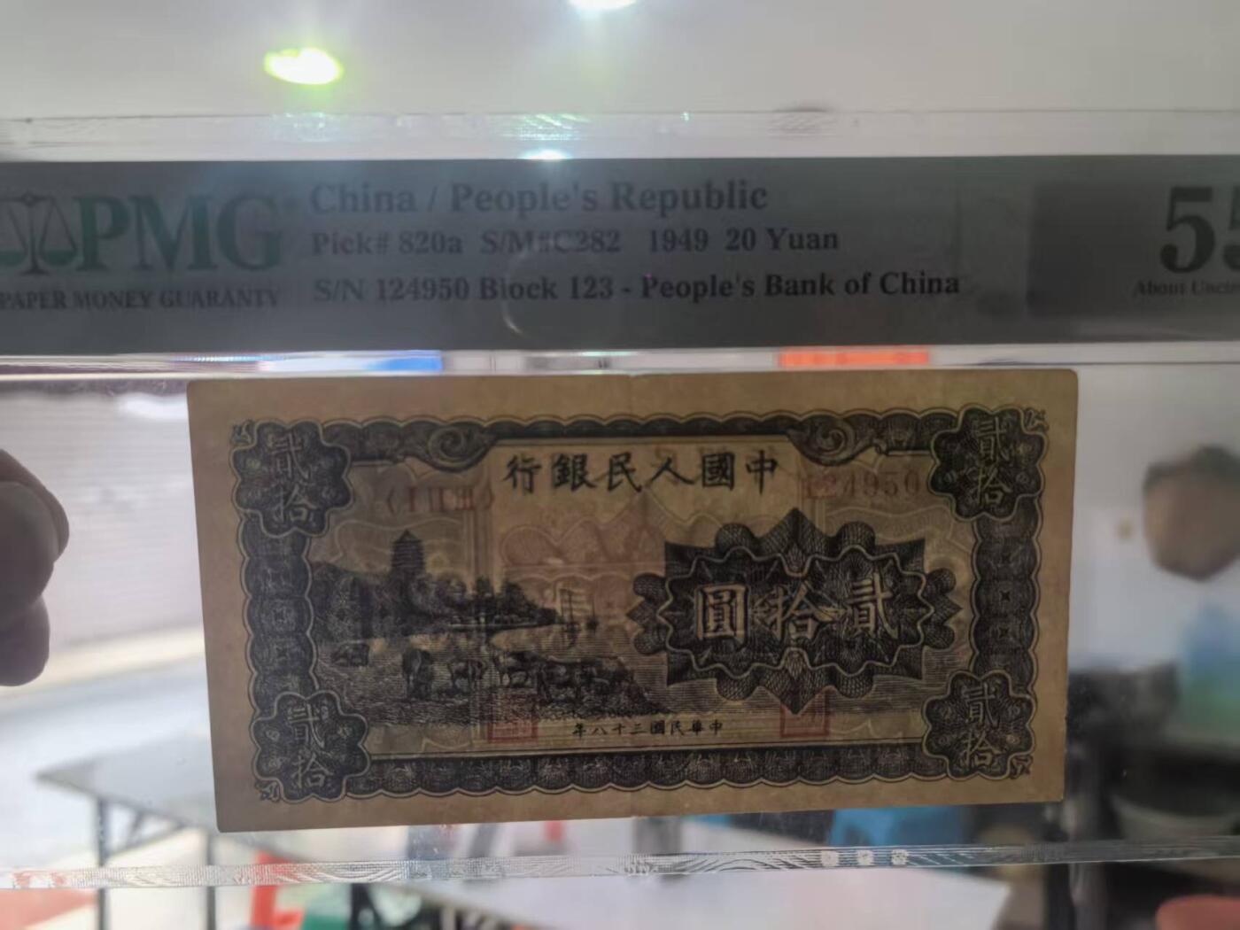 一版蓝色六合塔首发冠，美评PMG55乱蛇号，正常流通边角，原始包浆，售价4600包顺丰