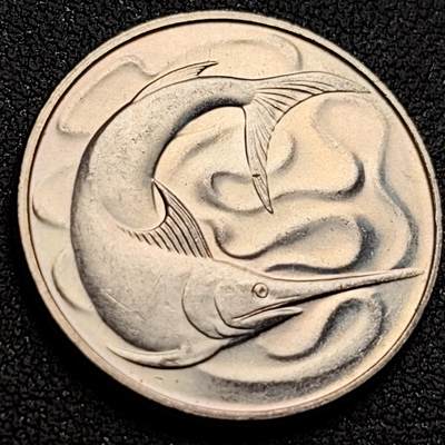 泉币菌-第152场-精品福利场 - 原光美品 高币值 新加坡20分 海洋动物剑鱼系列 直径24mm