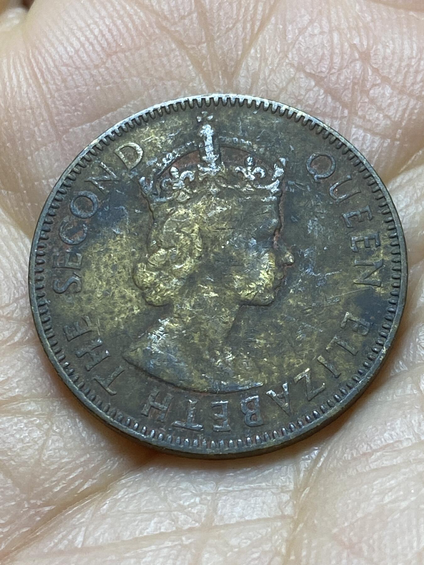 2025年第一百四十五场(总第一百七十一场）高品质英国一线回流散币年末特拍场第二场(免佣金) 牙买加🇯🇲1958年半便士(伊丽莎白二世青年带冠第一版，大字版)