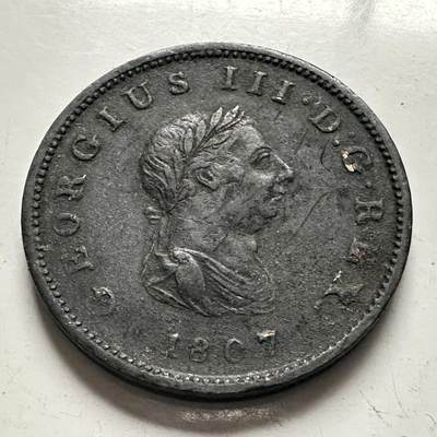 🌹外币初藏🌹🐯2025年第144场  每周二四六晚8️⃣点 接代拍 - 英国1807年乔治三世半便士 少见好品 图案细节相当清晰