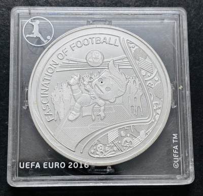文馨钱币收藏第 286 场，圣诞节专场【 长期接收代拍品低至 0 佣金】 - 全新带原盒   2016年法国欧洲杯铜镀银纪念章