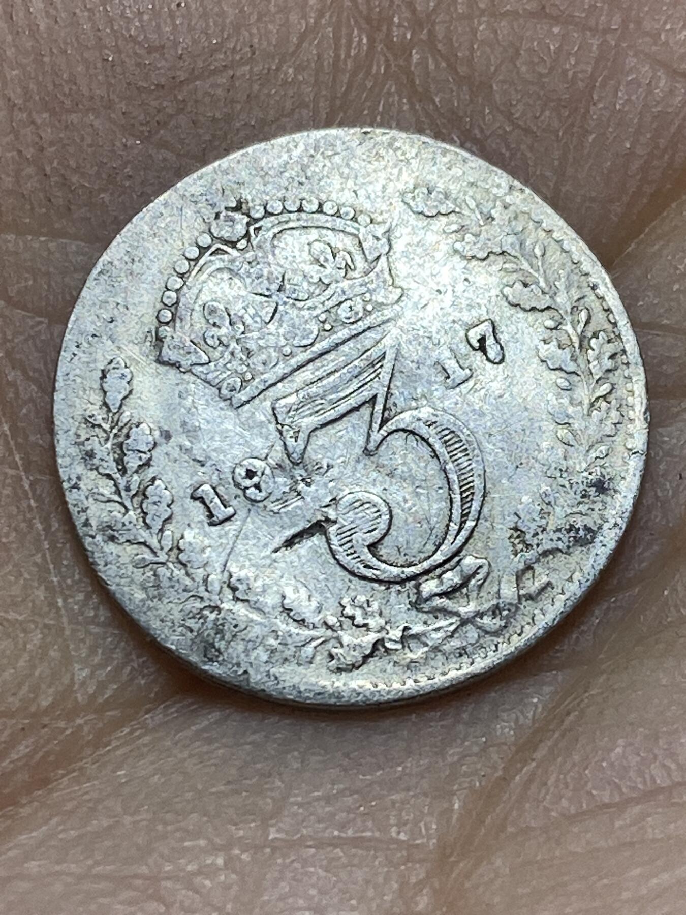 2025年第一百四十五场(总第一百七十一场）高品质英国一线回流散币年末特拍场第二场(免佣金) 币不平–英国🇬🇧1917年3便士银币(乔治五世第一版，925高银)