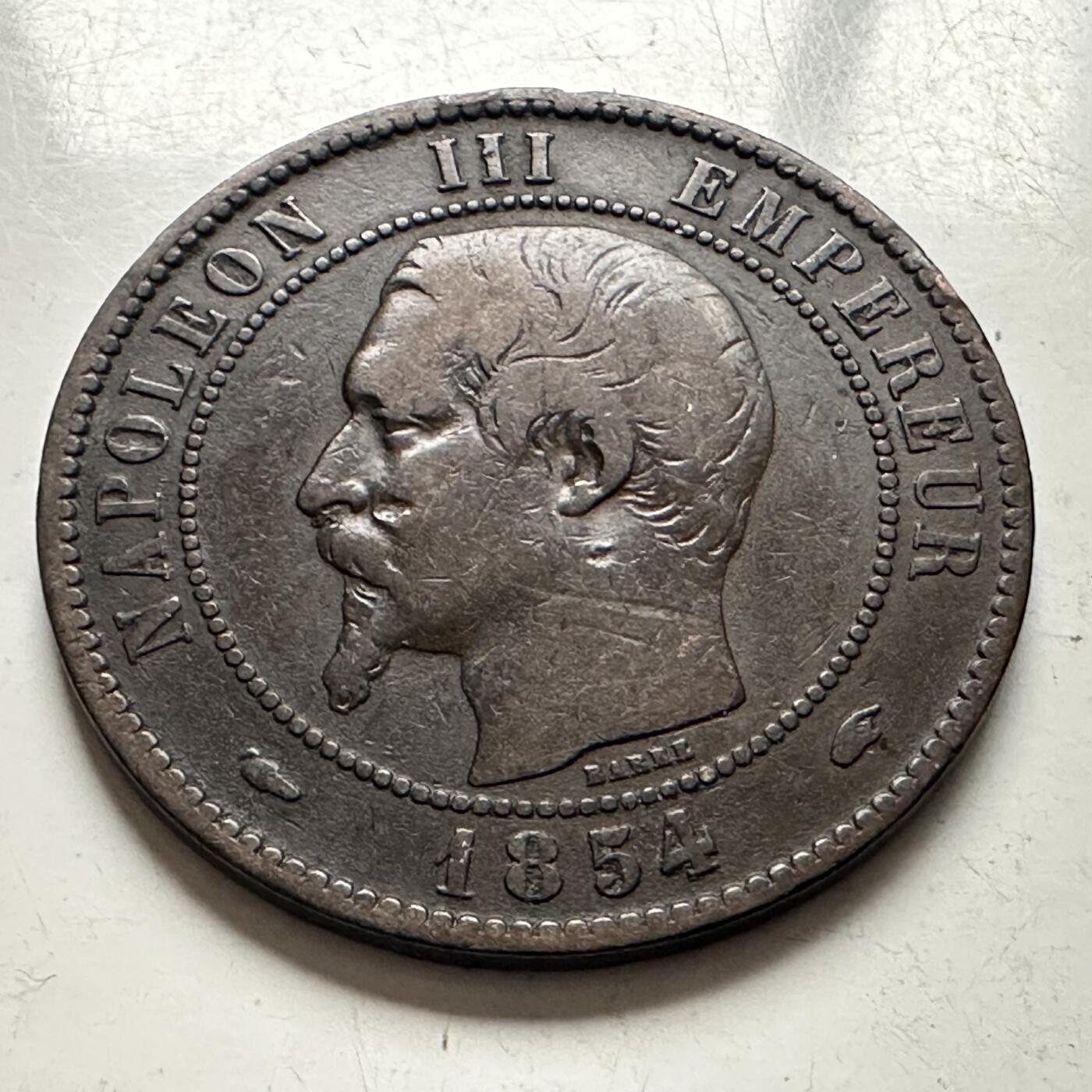 🌹外币初藏🌹🐯2025年第144场  每周二四六晚8️⃣点 接代拍 法国1854年十分