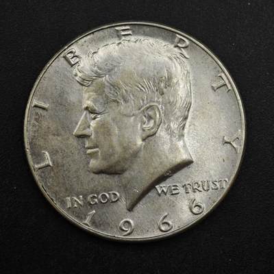 【淘币小摊】实时拍第八百三十六拍   银币套币场   满百包邮可预留二周 每周一统一发货   - 美国1966年肯尼迪半美元银币