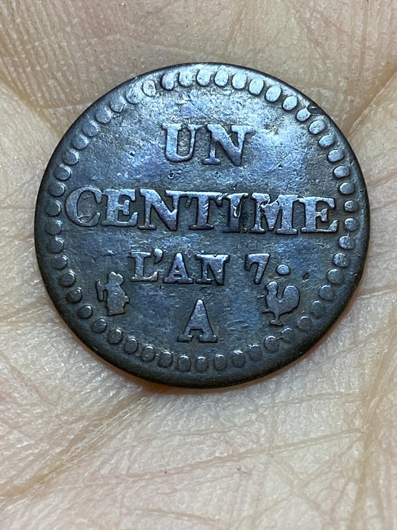 2025年第一百四十四场(总第一百七十场）品种丰富英国一线回流散币年末特拍场第一场(免佣金) 稀少品种好品–法兰西第一共和国1798–1799年1生丁(LAN7(1798–1799)，A标巴黎造，KM#646)