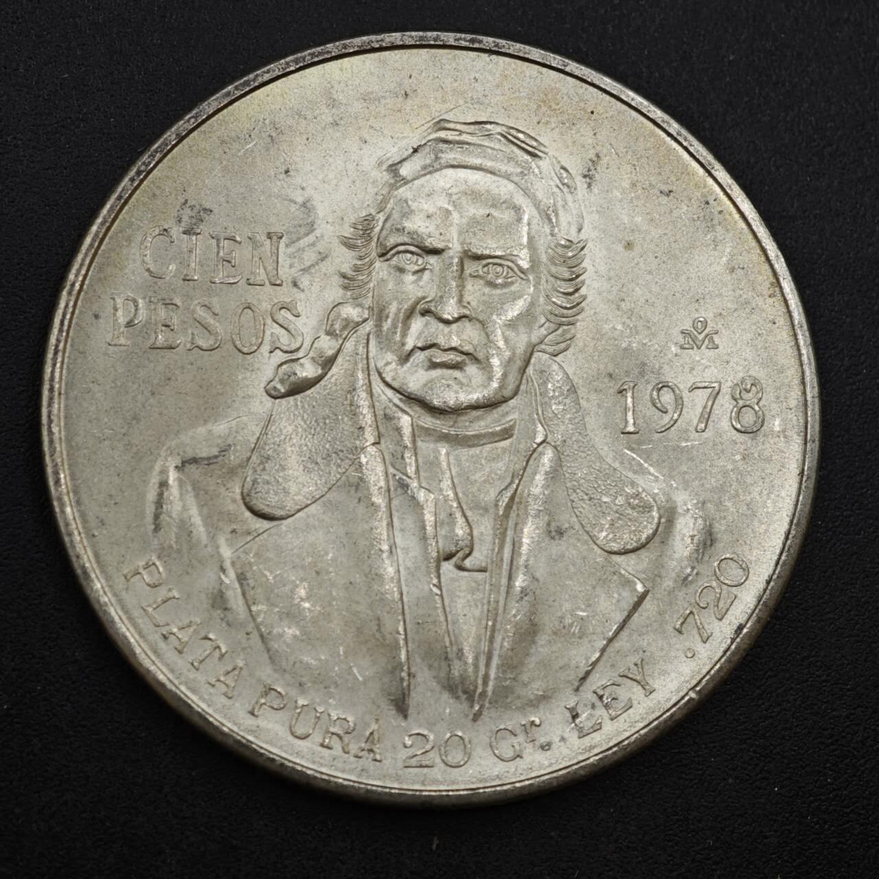 【淘币小摊】实时拍第八百三十六拍   银币套币场   满百包邮可预留二周 每周一统一发货   墨西哥1978年100比索银币 重27.8克720银 银价304