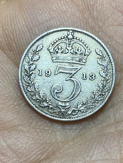 2025年第一百四十五场(总第一百七十一场）高品质英国一线回流散币年末特拍场第二场(免佣金) - 英国🇬🇧1913年3便士银币(乔治五世第一版，925高银)