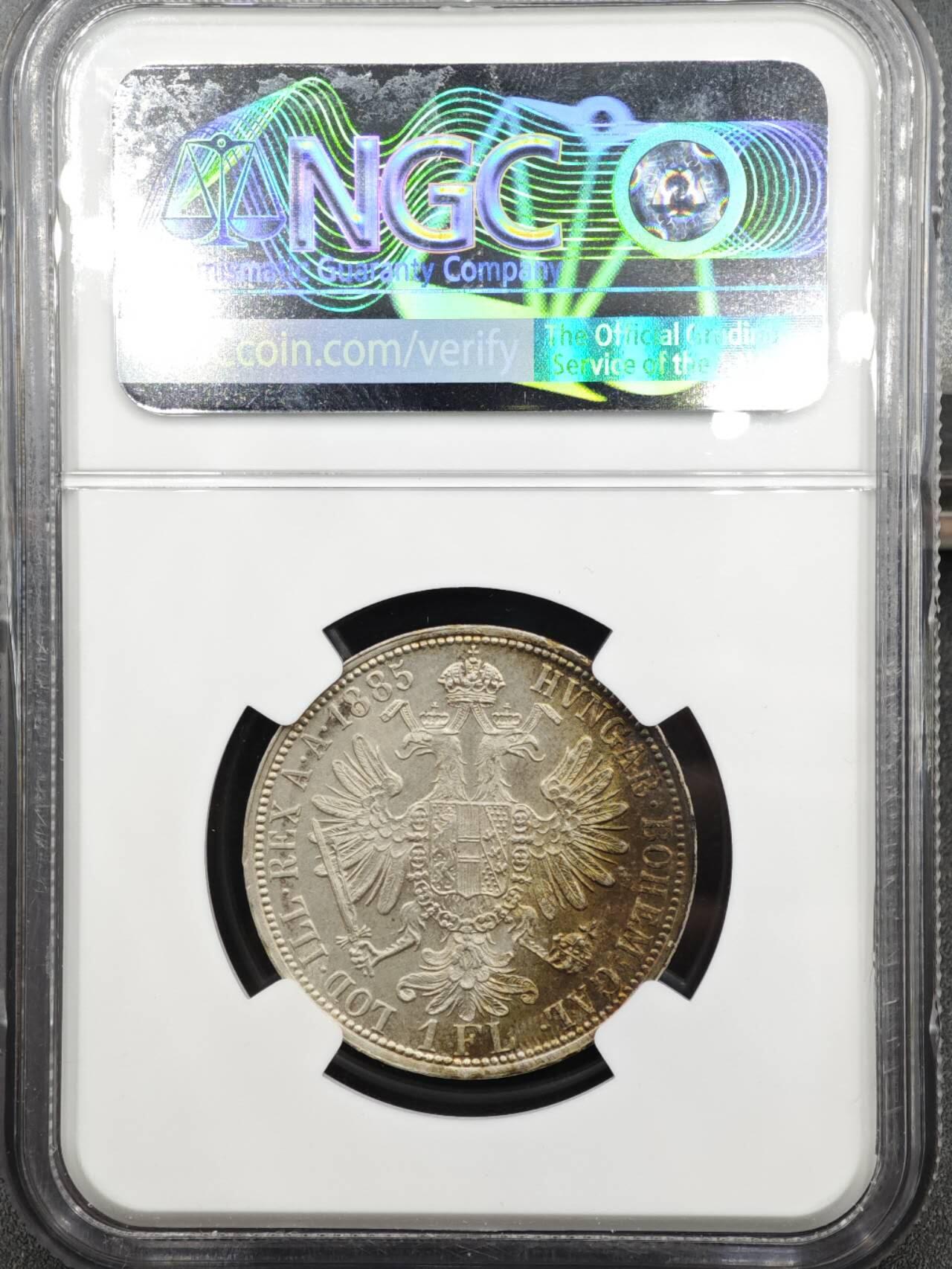 【淘币小摊】实时拍第八百三十六拍   银币套币场   满百包邮可预留二周 每周一统一发货   奥地利1885年福林银币 NGC UNCD