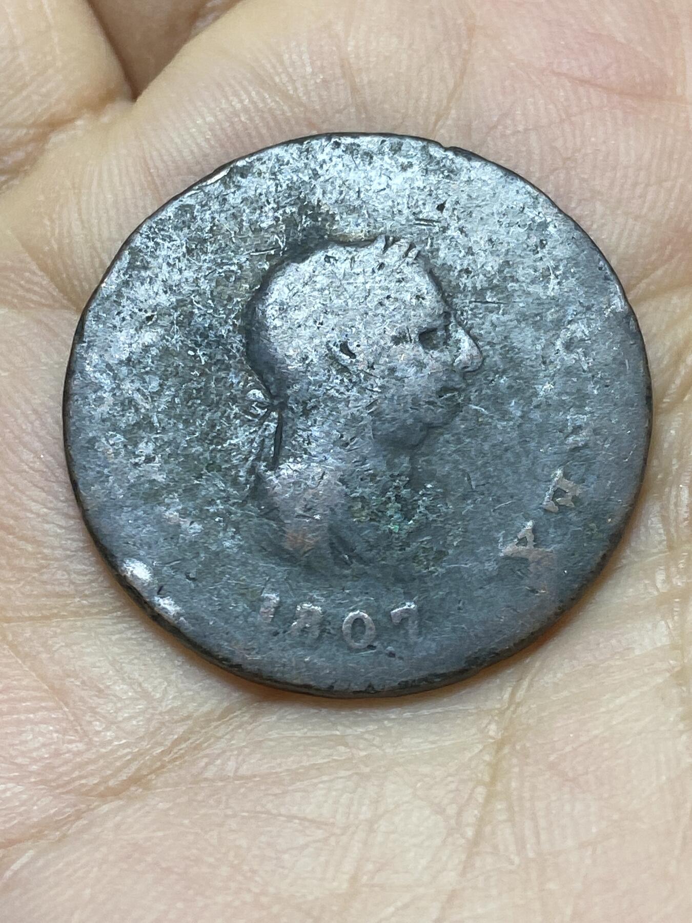 2025年第一百四十四场(总第一百七十场）品种丰富英国一线回流散币年末特拍场第一场(免佣金) 英国🇬🇧1807年1/2便士(乔治三世时期)