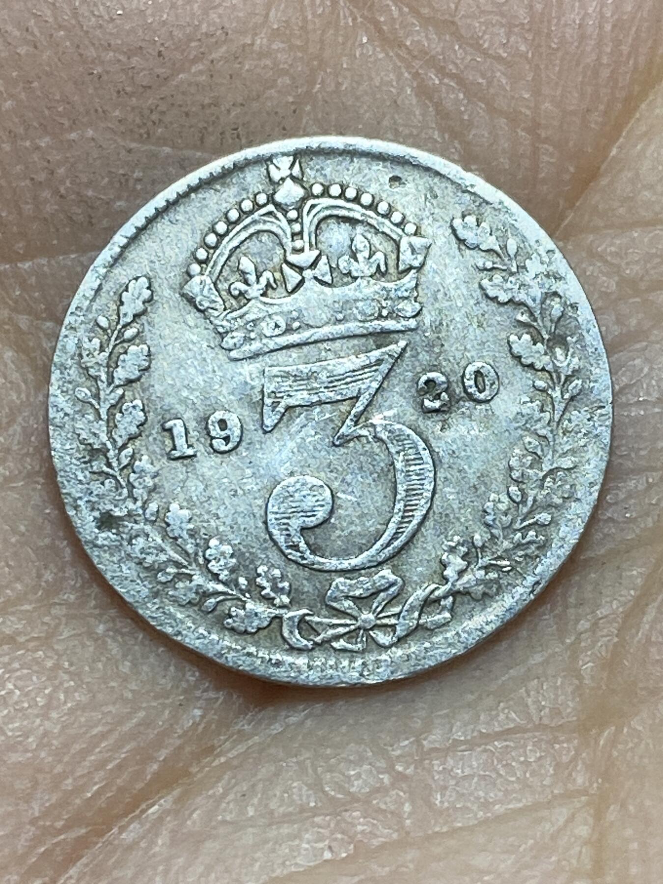 2025年第一百四十五场(总第一百七十一场）高品质英国一线回流散币年末特拍场第二场(免佣金) 英国🇬🇧1920年3便士银币(乔治五世第二版首发年，500银)