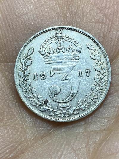 2025年第一百四十五场(总第一百七十一场）高品质英国一线回流散币年末特拍场第二场(免佣金) - 英国🇬🇧1917年3便士银币(乔治五世第一版，925高银)