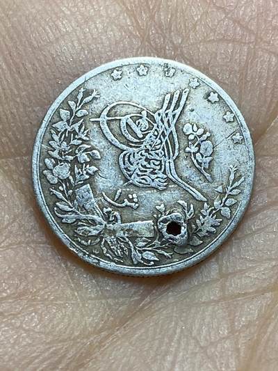 2025年第一百四十五场(总第一百七十一场）高品质英国一线回流散币年末特拍场第二场(免佣金) - 少见打孔–奥斯曼帝国埃及行省1904年1基尔什银币(伊斯兰历1293//29，阿卜杜勒·哈米德二世时期，W标柏林造，833高银)