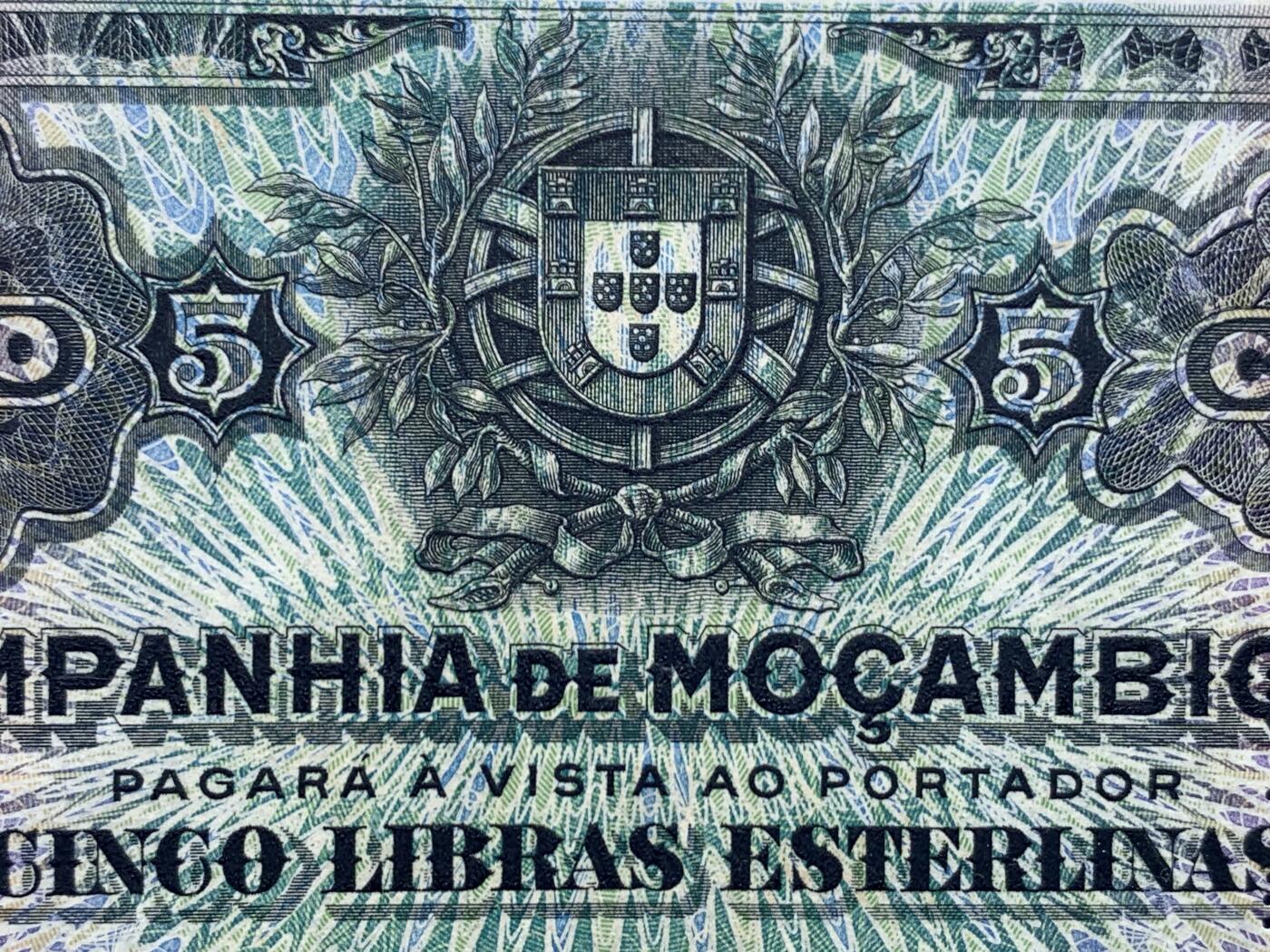 《竞宝斋》第450场 周日，周一，周二  3场连拍 （全场包邮，欢迎送拍） Legacy 64 葡属莫桑比克1934年 5Libras