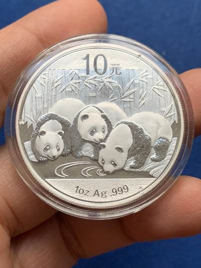 《竞宝斋》第450场 周日，周一，周二  3场连拍 （全场包邮，欢迎送拍） - 中国2013年熊猫10元1盎司银币 999银