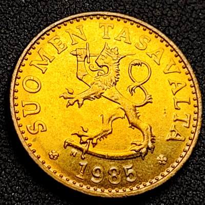 泉币菌-第152场-精品福利场 -  欧洲芬兰-20芬尼 1985年 持剑狮  