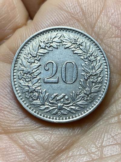 2025年第一百四十二场(总第一百六十八场）高品质英国一线回流散币年末特拍场第二场(免佣金) 少见年份–瑞士🇨🇭1944年20拉彭(第三版，B标伯尔尼造)