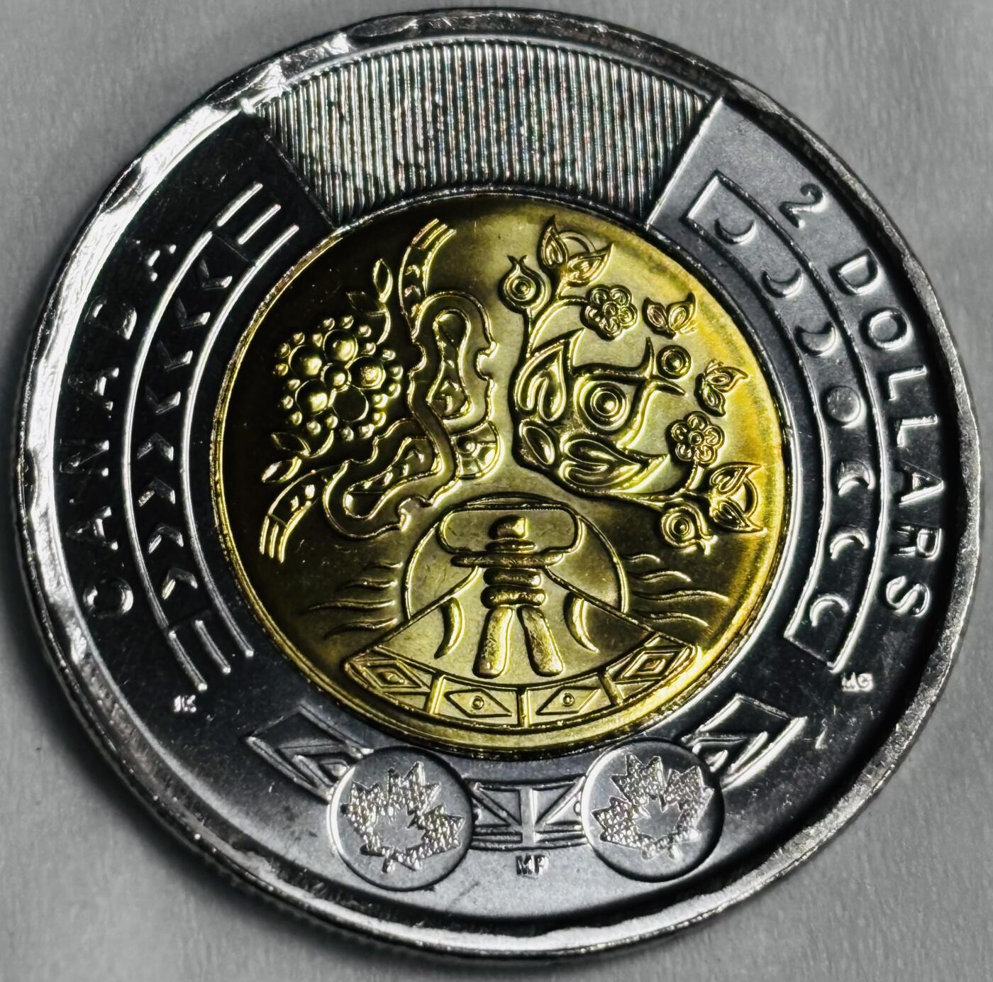 文馨钱币收藏第 286 场，圣诞节专场【 长期接收代拍品低至 0 佣金】 少见原光本色版 2023年 加拿大 土著原住民日 2元 双金属纪念币 