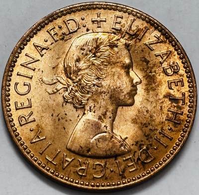 文馨钱币收藏第 286 场，圣诞节专场【 长期接收代拍品低至 0 佣金】 - 全新未流通 1967 年英国海盗船 1/2 便士铜币