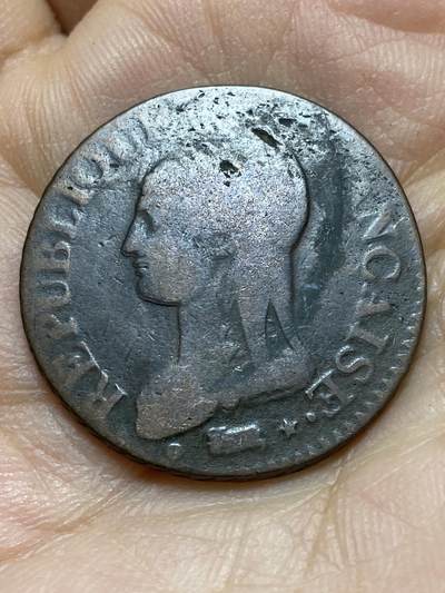 2025年第一百四十四场(总第一百七十场）品种丰富英国一线回流散币年末特拍场第一场(免佣金) - 稀少品种–法兰西第一共和国1796–1797年5生丁(LAN5(1796–1797)，R标奥尔良造，KM#640. 9)