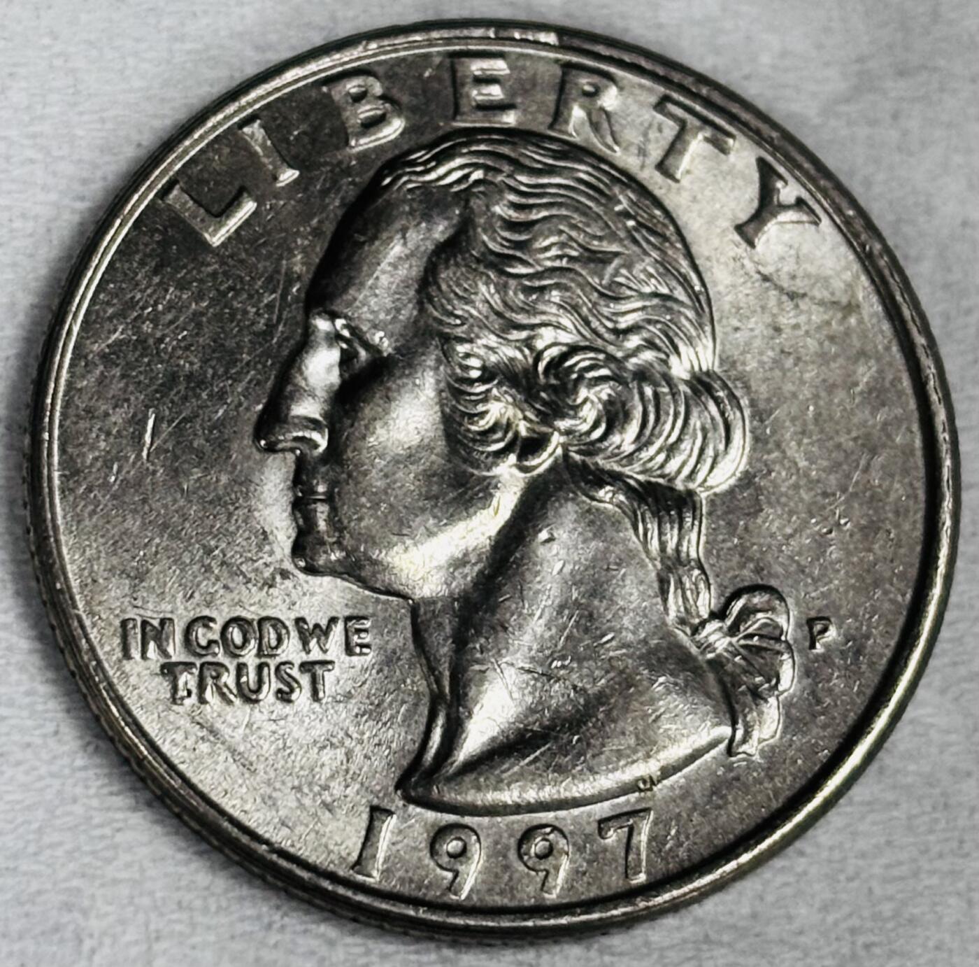 文馨钱币收藏第 286 场，圣诞节专场【 长期接收代拍品低至 0 佣金】 原光 1997 年美国白头鹰 25 美分