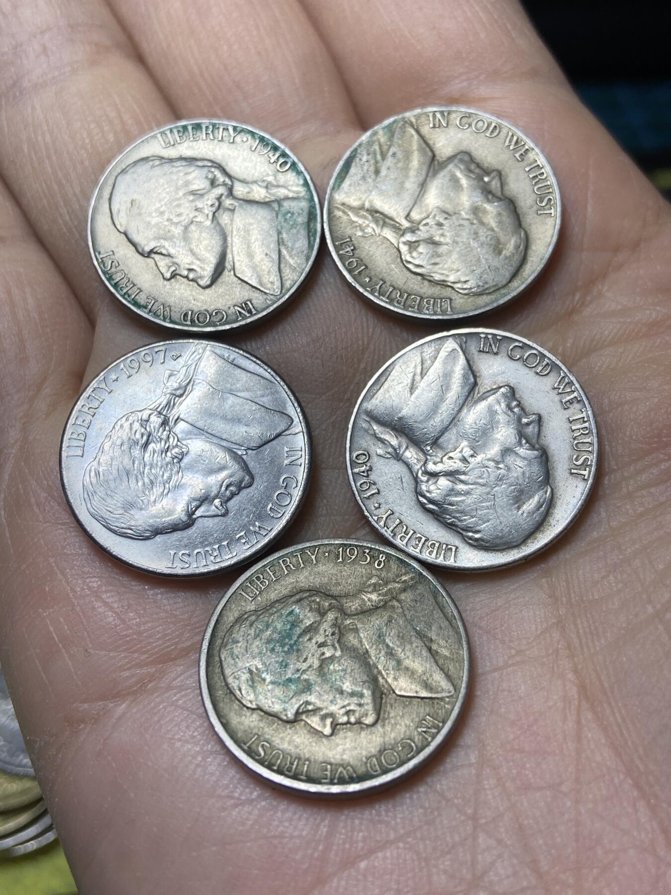 2025年第一百四十五场(总第一百七十一场）高品质英国一线回流散币年末特拍场第二场(免佣金) 美国🇺🇸5分5枚：1938年40年41年97年