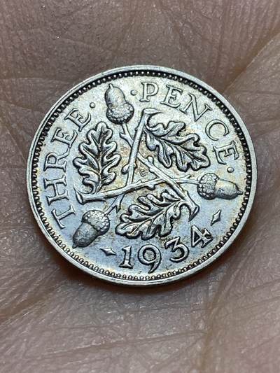 2025年第一百四十五场(总第一百七十一场）高品质英国一线回流散币年末特拍场第二场(免佣金) - 英国🇬🇧1934年3便士银币(乔治五世第四版，500银)