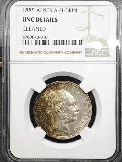 【淘币小摊】实时拍第八百三十六拍   银币套币场   满百包邮可预留二周 每周一统一发货   - 奥地利1885年福林银币 NGC UNCD