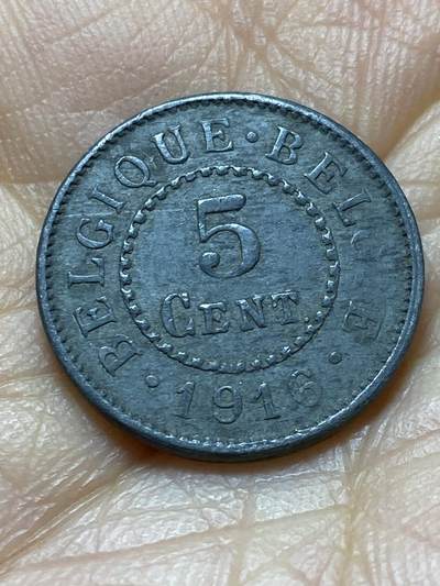 2025年第一百四十五场(总第一百七十一场）高品质英国一线回流散币年末特拍场第二场(免佣金) - 比利时🇧🇪1916年5分(一战德国占领时期，关门年仅发行2年)