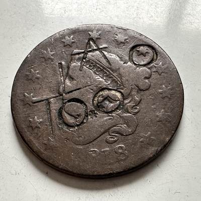 🌹外币初藏🌹🐯2025年第144场  每周二四六晚8️⃣点 接代拍 - 美国1818年一美分 有加盖