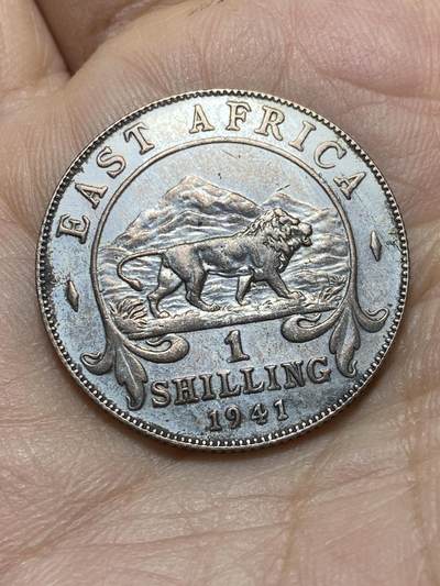 2025年第一百四十五场(总第一百七十一场）高品质英国一线回流散币年末特拍场第二场(免佣金) - 好品–英属东非1941年1先令银币(乔治六世第一版，I标孟买造，250银)