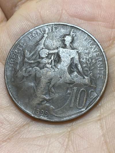 2025年第一百四十四场(总第一百七十场）品种丰富英国一线回流散币年末特拍场第一场(免佣金) - 法兰西第三共和国1899年10生丁(第二版)