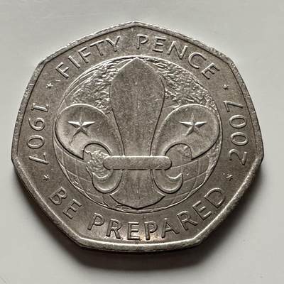 🌹外币初藏🌹🐯2025年第144场  每周二四六晚8️⃣点 接代拍 - 英国2007年50便士 纪念币 a