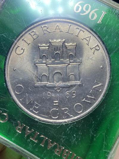 2025年第一百四十二场(总第一百六十八场）高品质英国一线回流散币年末特拍场第二场(免佣金) 英属直布罗陀🇬🇮1969年1克朗