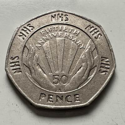 🌹外币初藏🌹🐯2025年第144场  每周二四六晚8️⃣点 接代拍 - 英国1998年50便士 纪念币 a