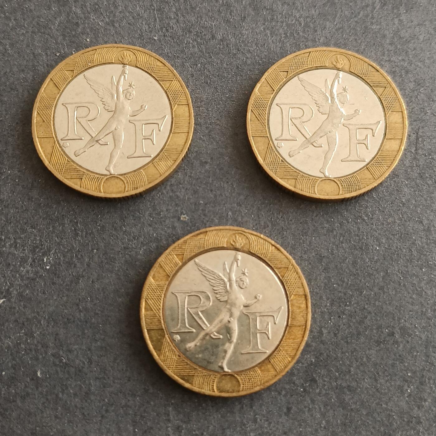 【游宝包邮场】蛇年第101期 世界各国纪念币 法国-10法郎 1989年～91年