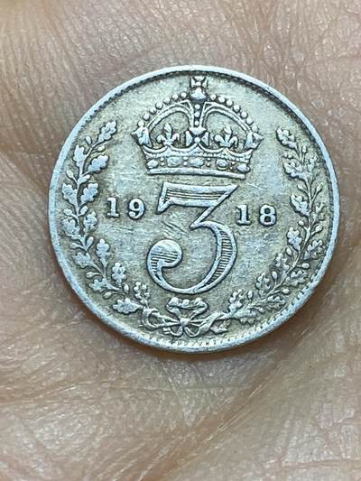 2025年第一百四十五场(总第一百七十一场）高品质英国一线回流散币年末特拍场第二场(免佣金) - 英国🇬🇧1918年3便士银币(乔治五世第一版，925高银)