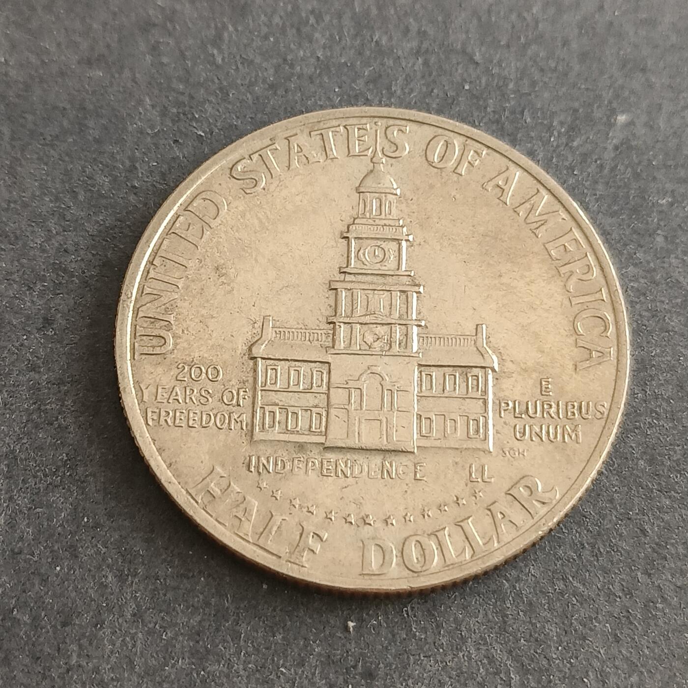 【游宝包邮场】蛇年第101期 世界各国纪念币 美国-1/2美元 建国200周年纪念币