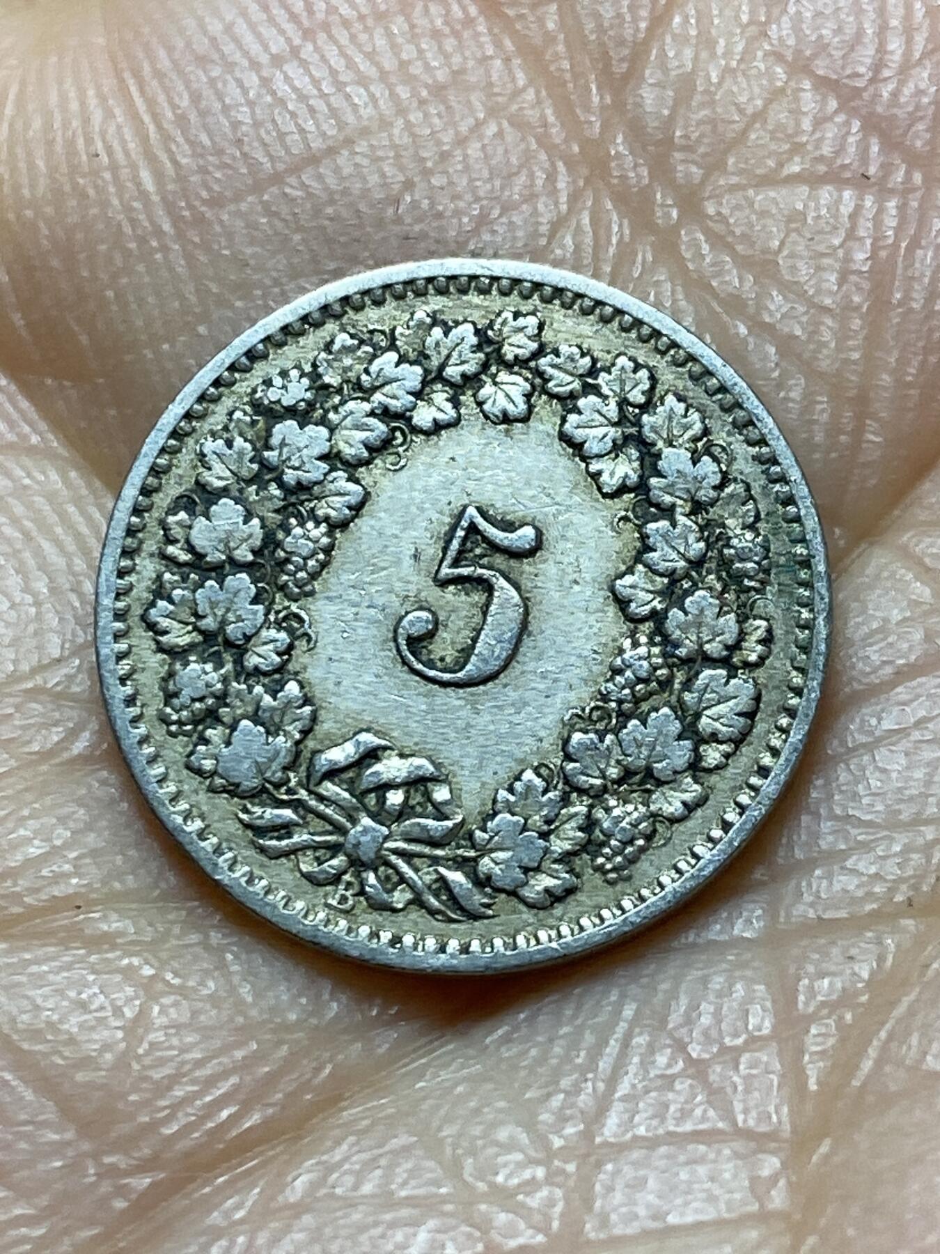 2025年第一百四十五场(总第一百七十一场）高品质英国一线回流散币年末特拍场第二场(免佣金) 稀少早期年份–瑞士🇨🇭1884年5拉彭(第二版，B标伯尔尼造)