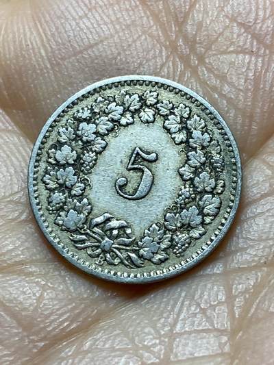 2025年第一百四十二场(总第一百六十八场）高品质英国一线回流散币年末特拍场第二场(免佣金) 稀少早期年份–瑞士🇨🇭1884年5拉彭(第二版，B标伯尔尼造)