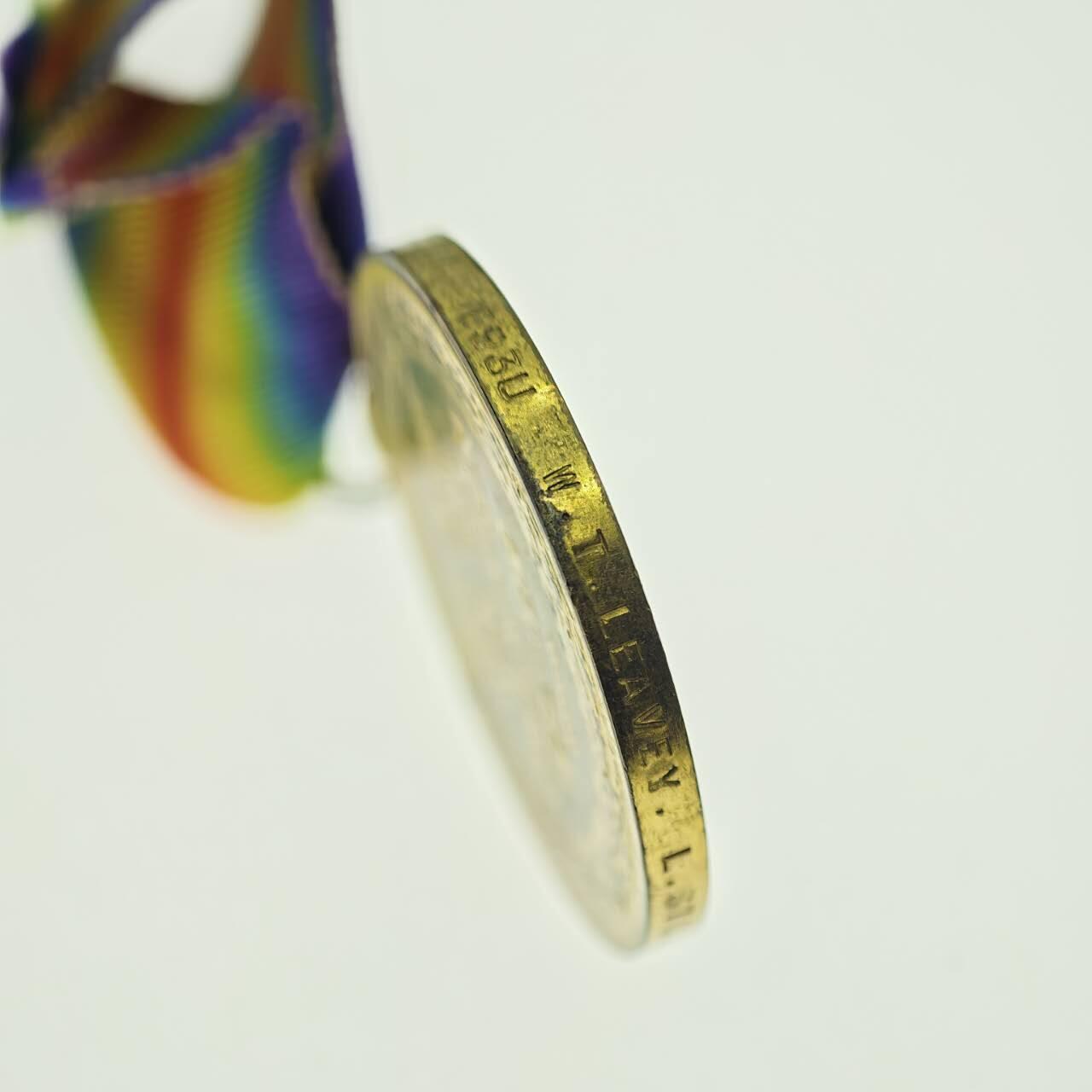 勋章奖章交易所2025年12月28拍卖 英国一战奖章，铜镀金，授予LEAVEY