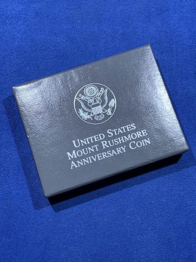 《竞宝斋》第450场 周日，周一，周二  3场连拍 （全场包邮，欢迎送拍） - 美国1991年总统山P版 1元普制银币 26.73克 900银 盒证全