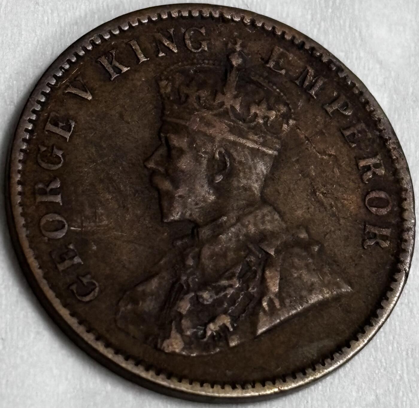 文馨钱币收藏第 286 场，圣诞节专场【 长期接收代拍品低至 0 佣金】 极美品 1933 年英属印度乔治五世 1/4 安娜铜币