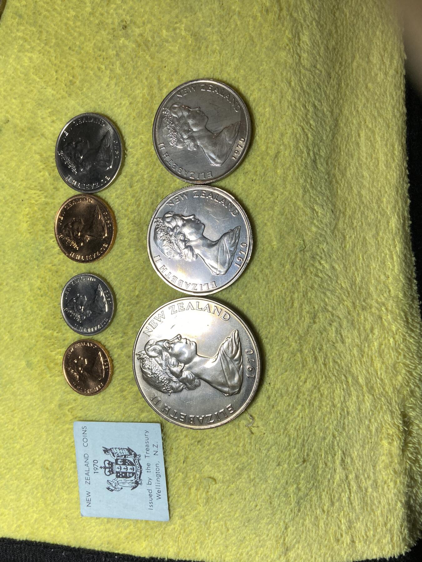 2025年第一百四十五场(总第一百七十一场）高品质英国一线回流散币年末特拍场第二场(免佣金) 原光全新–新西兰🇳🇿1970年套币7枚(含库克山1元纪念币)