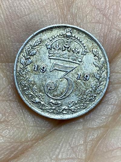 2025年第一百四十五场(总第一百七十一场）高品质英国一线回流散币年末特拍场第二场(免佣金) - 英国🇬🇧1919年3便士银币(乔治五世第一版，925高银)