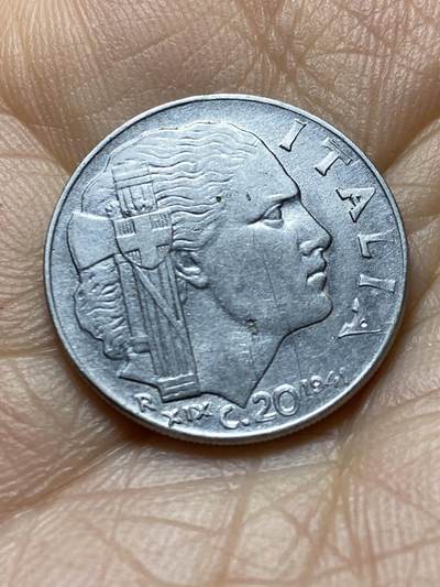 2025年第一百四十五场(总第一百七十一场）高品质英国一线回流散币年末特拍场第二场(免佣金) - 意大利王国1941年20分(1941 R Yr XIX，维托里奥·埃马努埃莱三世第四套，有磁版)