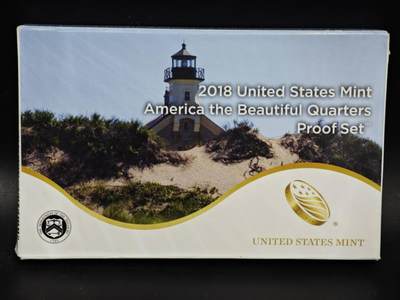 【淘币小摊】实时拍第八百三十六拍   银币套币场   满百包邮可预留二周 每周一统一发货   - 美国2018年公园币5枚精制套币原盒原证