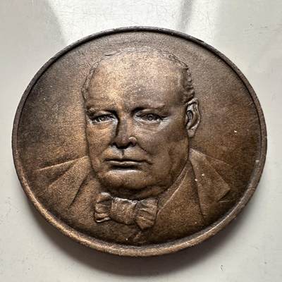 🌹外币初藏🌹🐯2025年第144场  每周二四六晚8️⃣点 接代拍 - 英国1954年丘吉尔80岁纪念章 37毫米23克