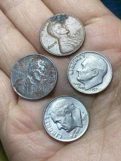 2025年第一百四十二场(总第一百六十八场）高品质英国一线回流散币年末特拍场第二场(免佣金) 美国🇺🇸4枚：1943年56年1分，1971年94年1角