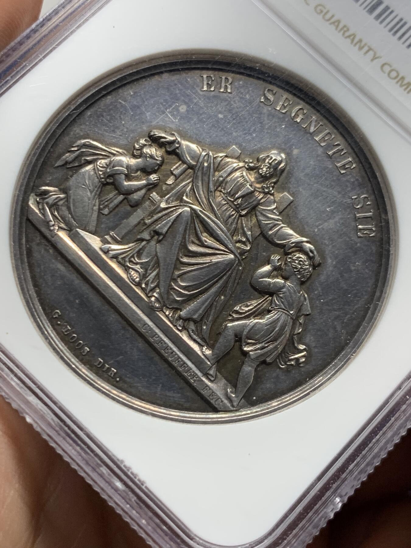 《竞宝斋》第450场 周日，周一，周二  3场连拍 （全场包邮，欢迎送拍） NGC UNCD 1830年德国柏林坚信礼银章